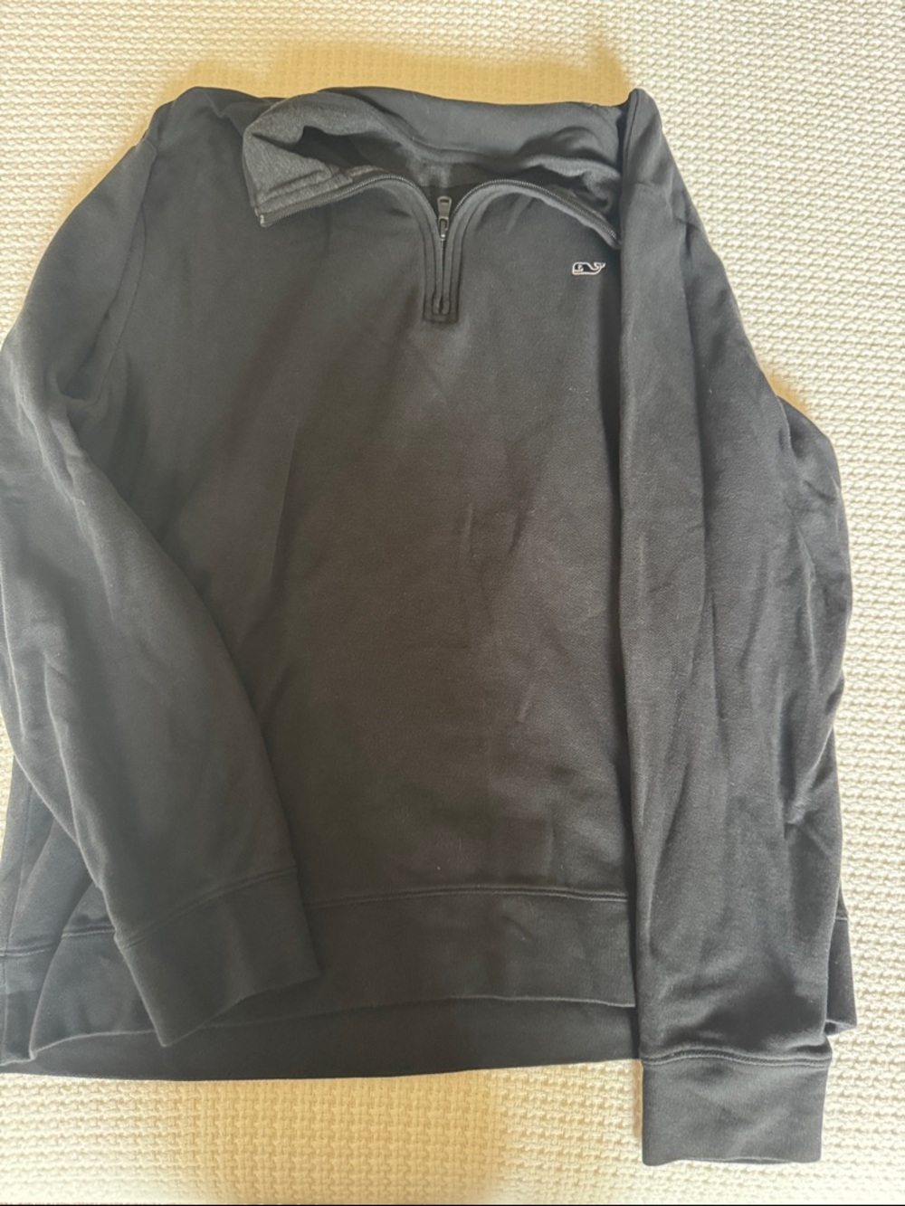Vineyard Vines Men's Black Quarter Zip Pullover - Picture 2 of 3